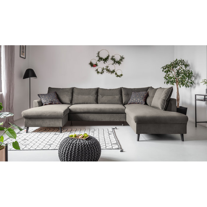 Hykkon Ecksofa Lennon mit Bettfunktion & Bewertungen | Wayfair.de